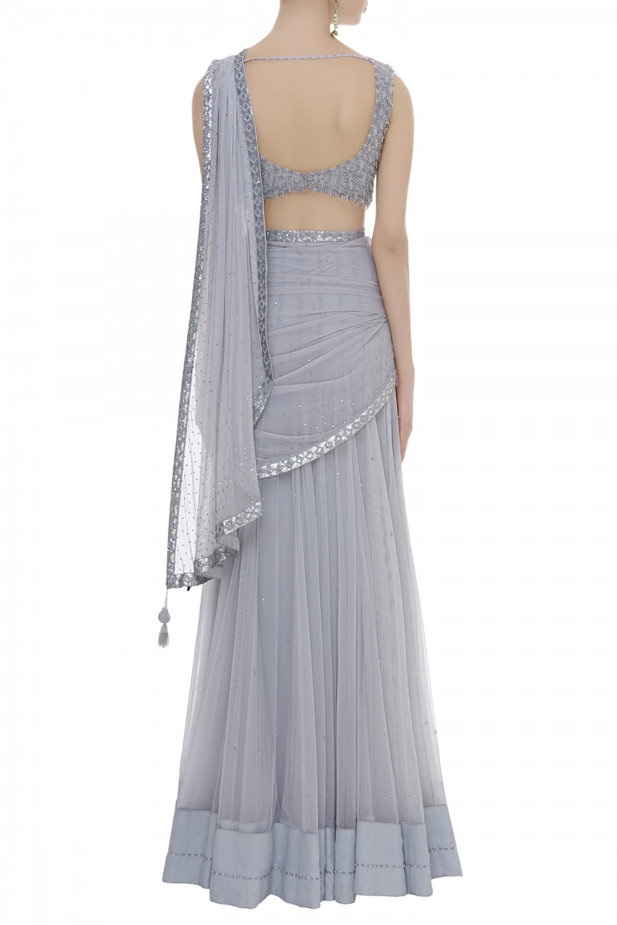 gray colour combination lehenga