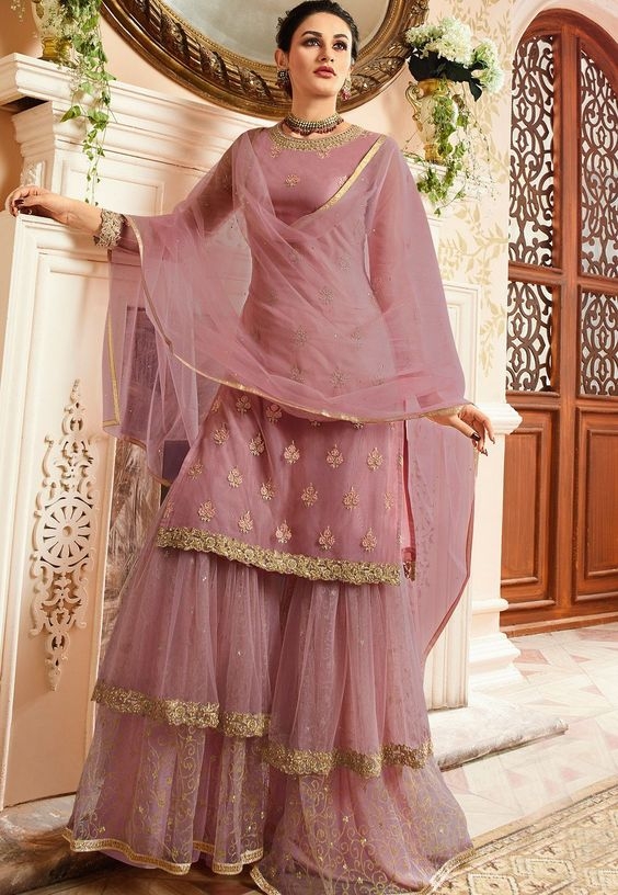 Buy Pink Color Sharara Suit Online on Fresh Look Fashion