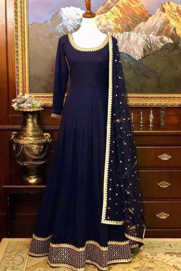 black gown with dupatta