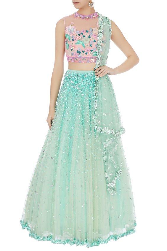 lehenga pastel colour