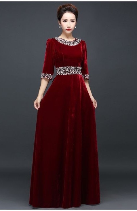 Costarellos Avery Embellished Silk Velvet Cape-sleeve Gown in Red | Lyst