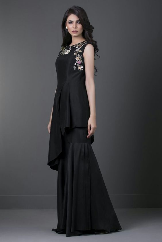 black colour ka sharara suit