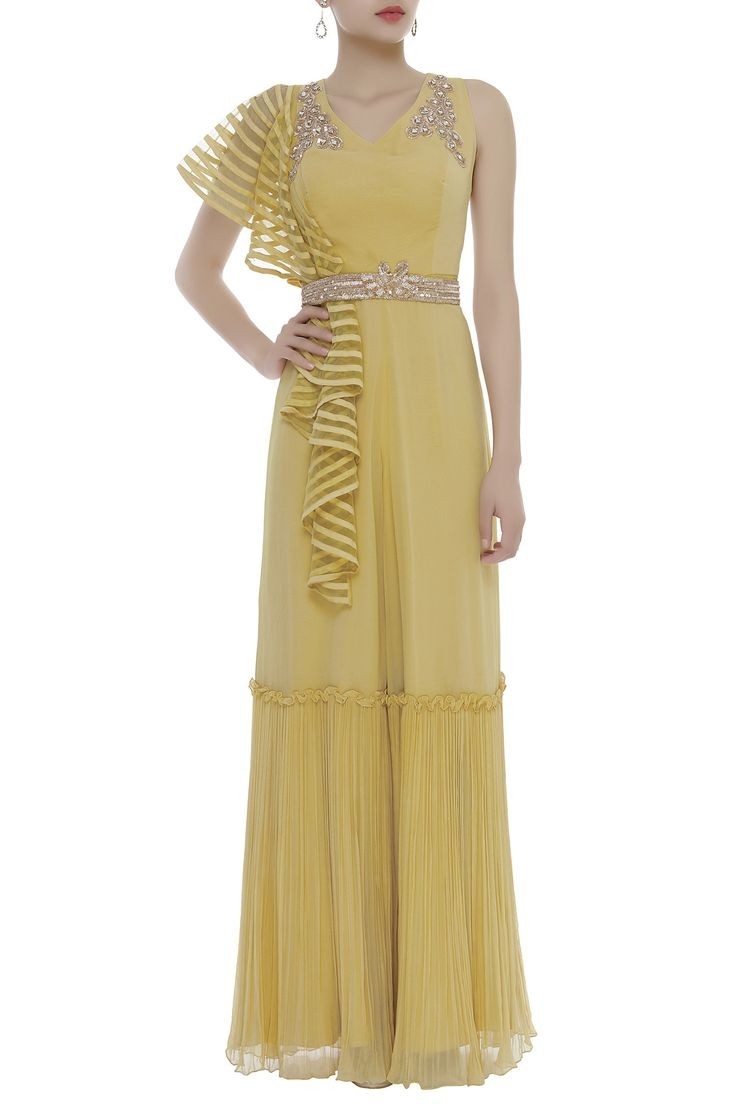 sharara in yellow colour