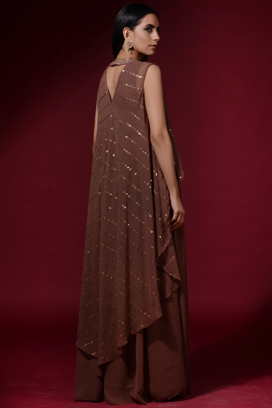long gown with plazo
