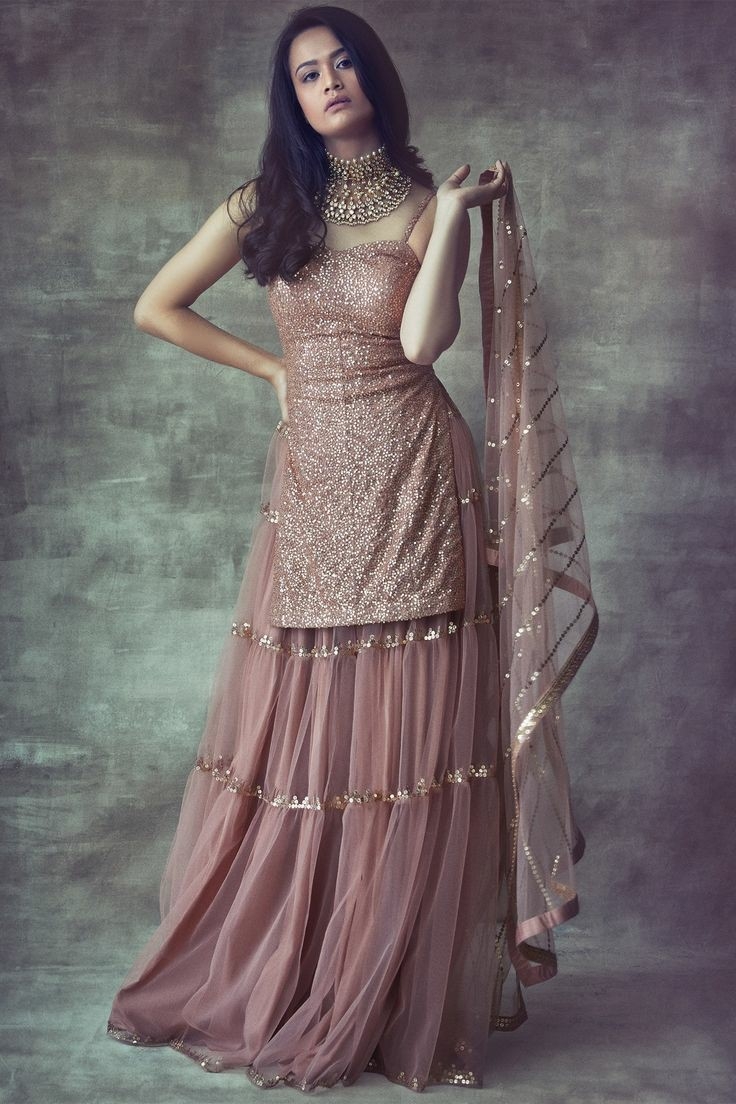 Buy Rosy Brown Color Sharara Suit Online on Fresh Look Fashion