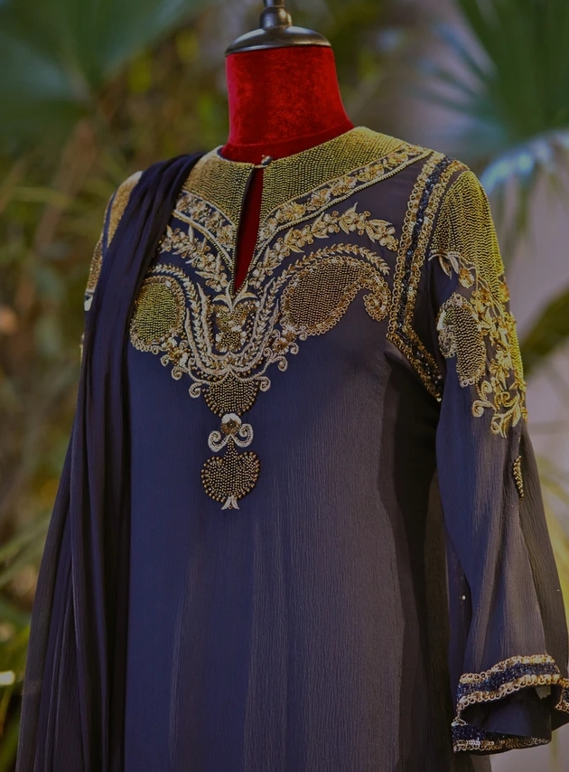 Buy Navy Blue Color Plazo Suit Online on Fresh Look Fashion