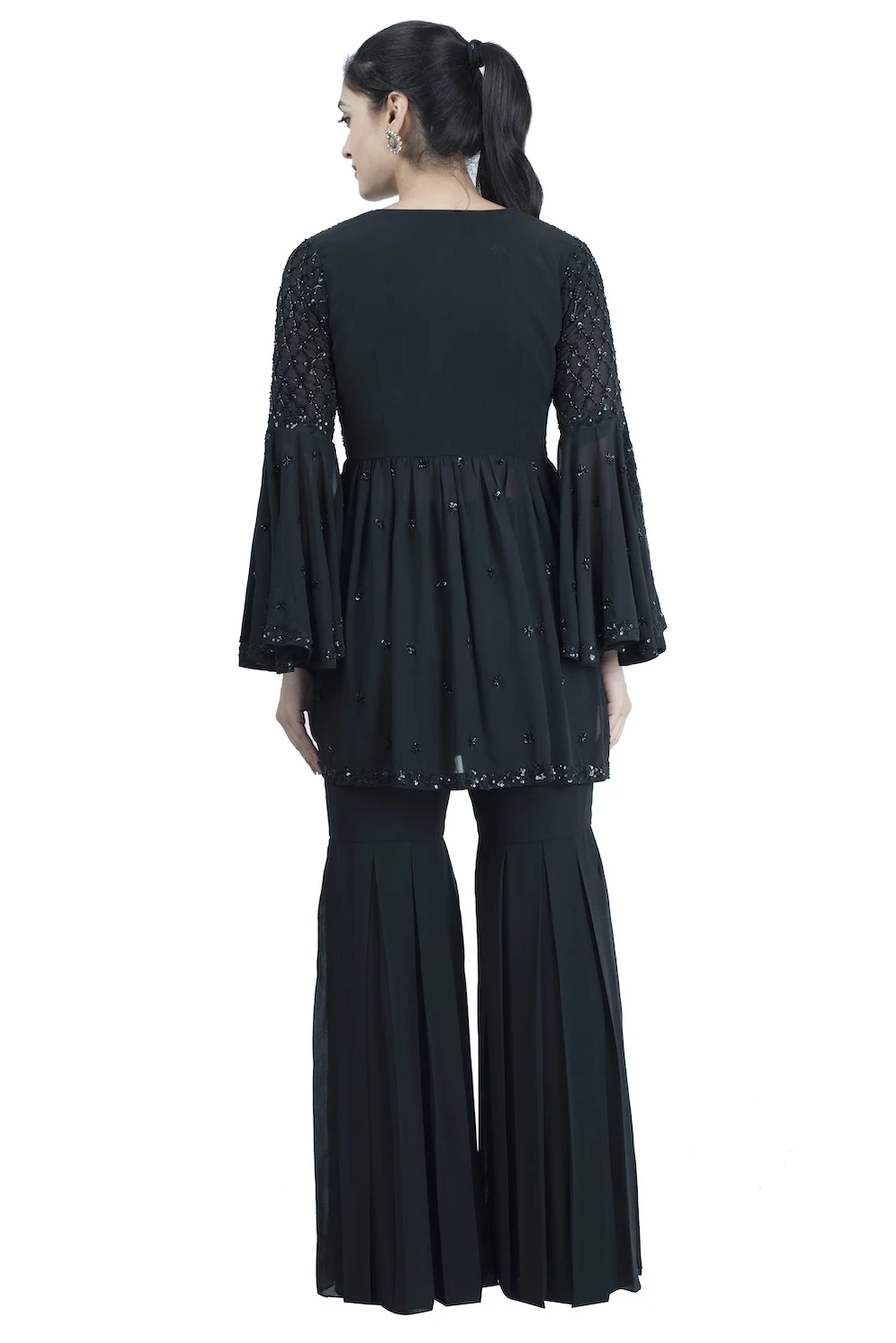 black colour ka sharara suit