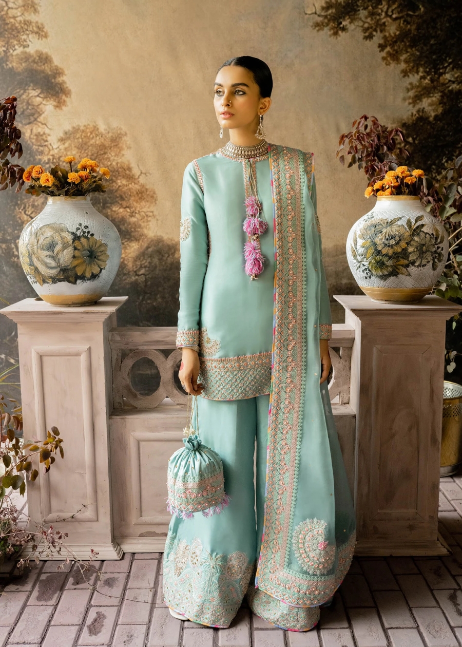 sharara suit in blue colour