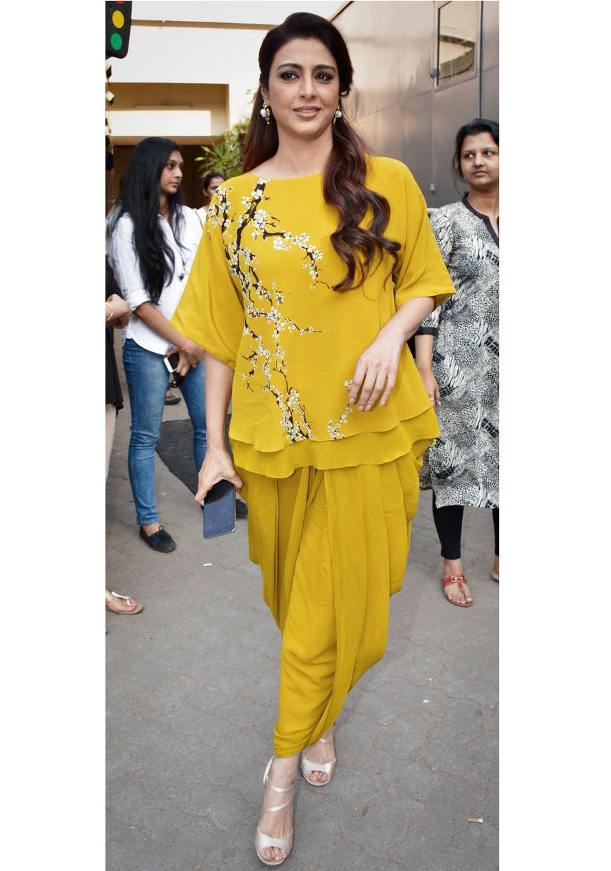 Yellow Colored Punjabi Jacket Style Dhoti Suit