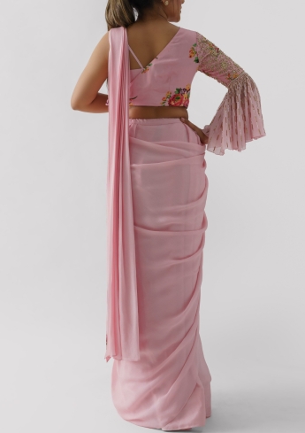 Pink Saree Gown