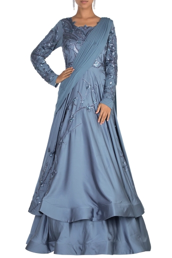 saree type gown