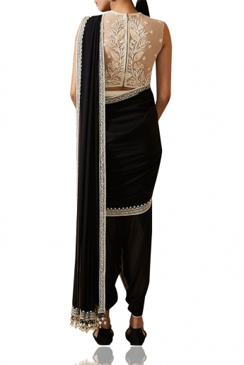 Black And White Color Dhoti Saree