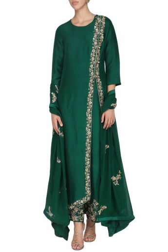 Buy Green Color Suit With Pant Online on Fresh Look Fashion