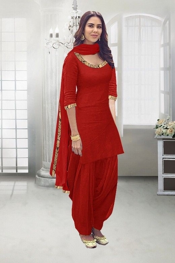 Red Color Patiala Suit