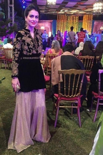 Black And Golden Sharara Suit