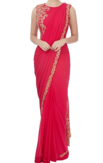 Red Color Saree Gown