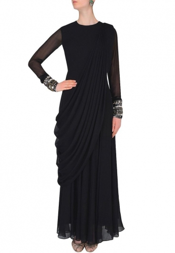 Black Color Saree Gown