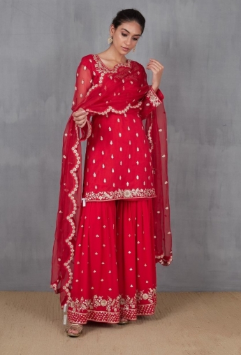 Red Color Sharara Suit