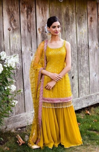 Yellow Color Sharara Suit