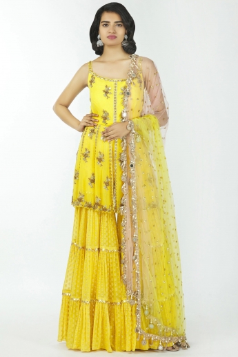 Yellow Color Sharara Suit