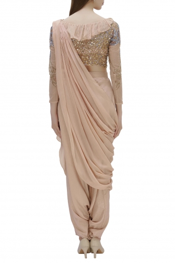 Beige Color Dhoti Saree