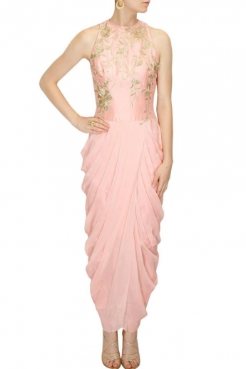Pink Color Dhoti Dress