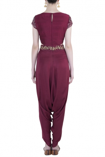 Maroon Color Dhoti Style Dress