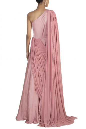 Pink Color Saree Gown