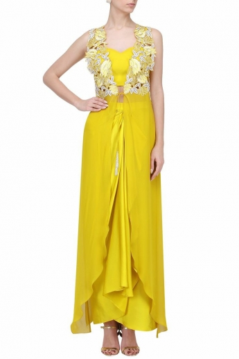 Yellow Color Dhoti Dress