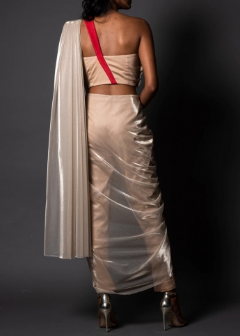 Antique White Color Pant Saree