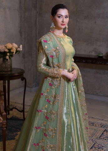 Pastel Pink Long Gown With Dupatta – Roop Sari Palace