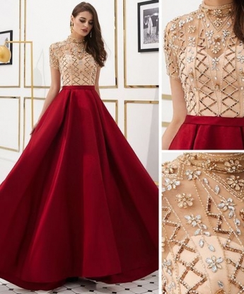 Buy Wine Designer Party Wear Western Gown | Gowns