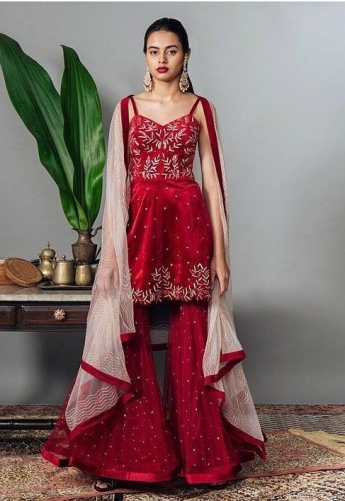 Red Color Sharara Suit