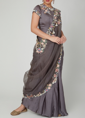 Gray Saree Gown