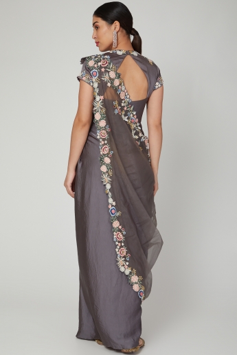 Gray Saree Gown