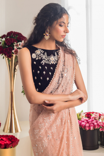 Peach Saree Gown