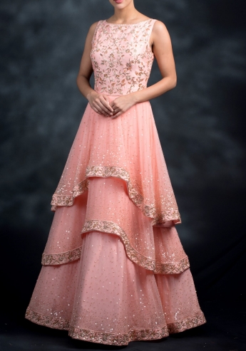 dark peach color gown