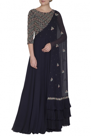 Black Saree Gown