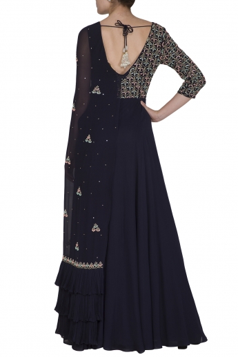 Black Saree Gown