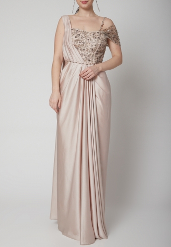 pre draped saree gown