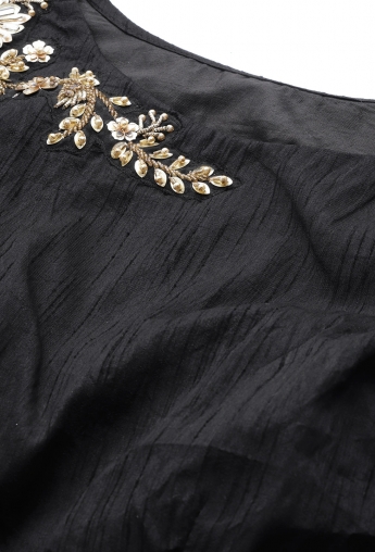 Black And Gray Saree Gown