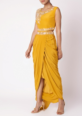 Yellow Dhoti Saree