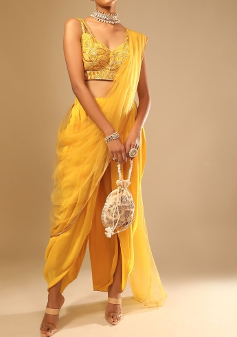 Yellow Dhoti Saree