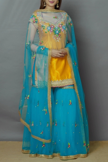 Mustard Sharara Suit