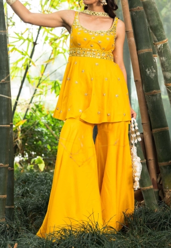 Yellow Sharara Suit