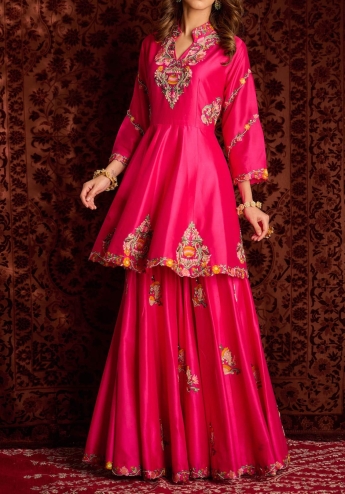 Magenta Sharara Suit