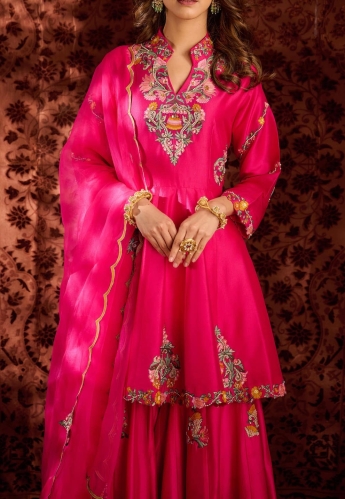 Magenta Sharara Suit