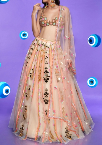 Peach Lehenga Set