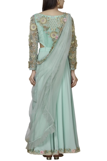 Light Blue Saree Gown