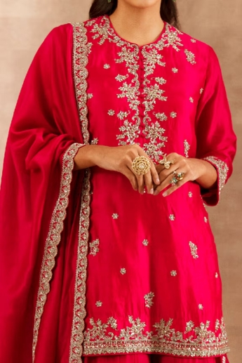 Red Sharara Suit